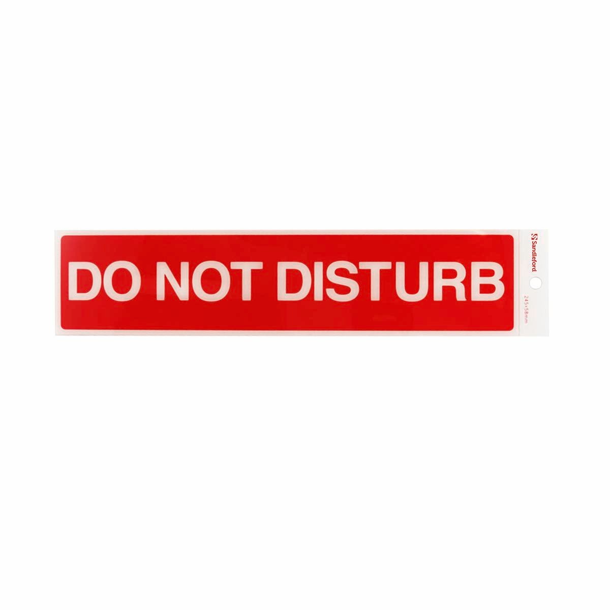 Sandleford Self Adhesive Do Not Disturb Sign - 245mm x 58mm - Red/White