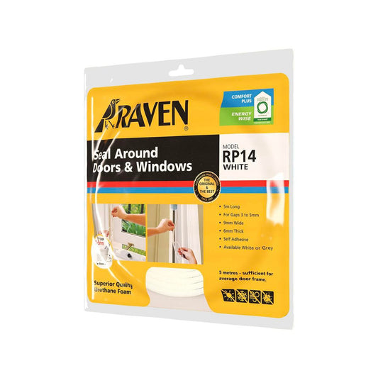 Raven Weather Strip 5000mm White Urethane Foam Self-Adhesive Seal - Auzzistore