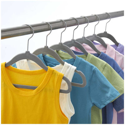 Flocked Ultrathin Non-Slip Kids Clothes Hangers Grey 25 Pack 29 x 20.5cm