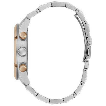 GUESS Resistance Two Tone Men's Watch GW0714G3 Blue & Rose Gold Multifunction Dial 44mm Silver Case
