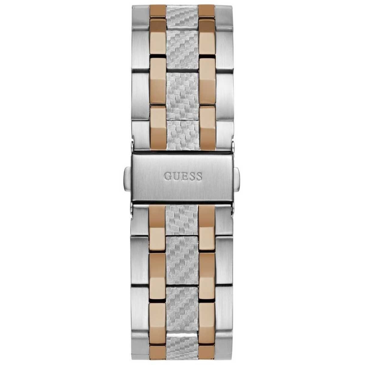 GUESS Resistance Two Tone Men's Watch GW0714G3 Blue & Rose Gold Multifunction Dial 44mm Silver Case