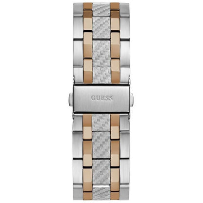 GUESS Resistance Two Tone Men's Watch GW0714G3 Blue & Rose Gold Multifunction Dial 44mm Silver Case