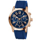 GUESS Men's Watch GW0708G3 Navy Blue Silicone Strap, Rose Gold Case, Blue Dial – view 2