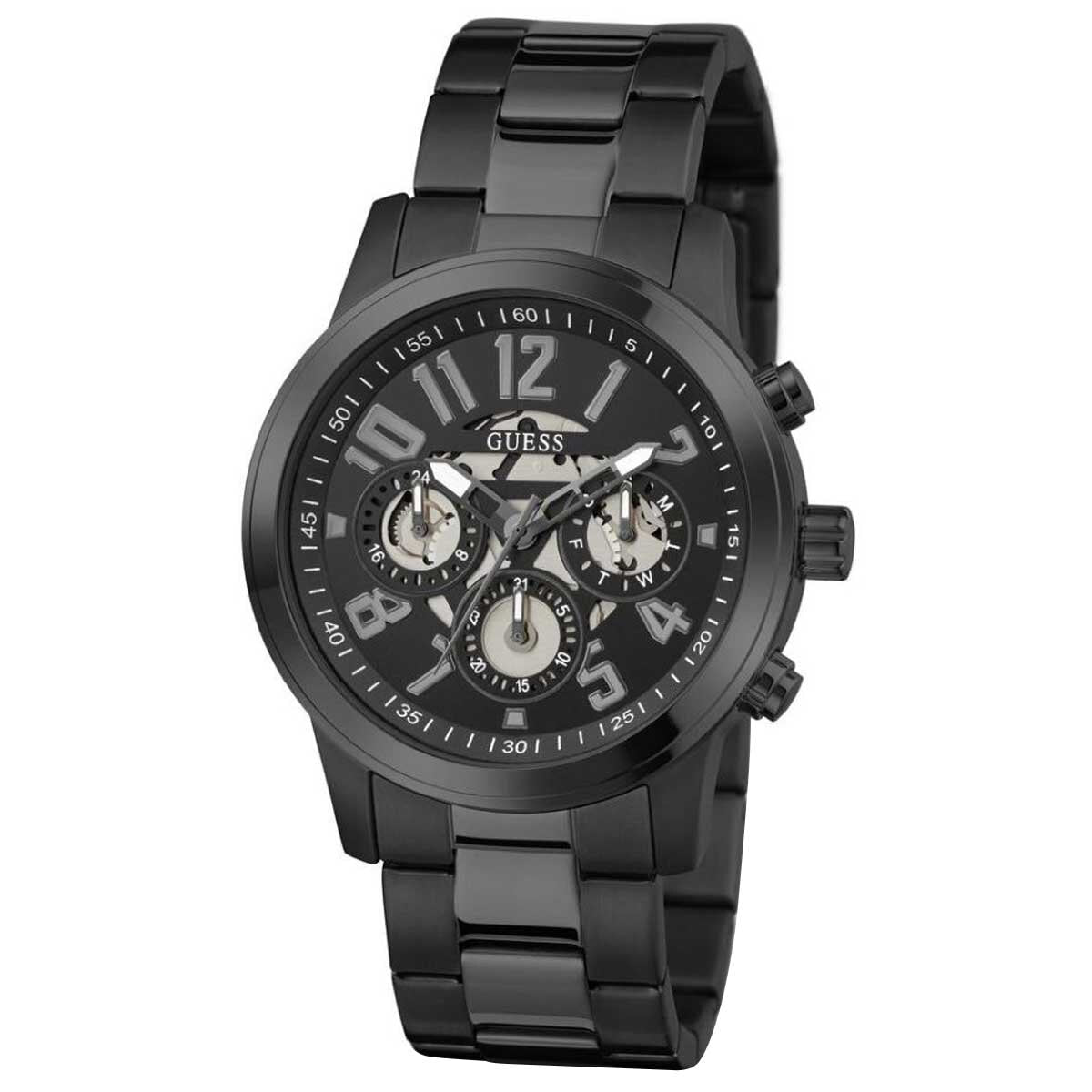 GUESS Men's Watch GW0627G3 Black Dial Multifunction Chronograph 44mm Black IP Stainless Steel Bracelet