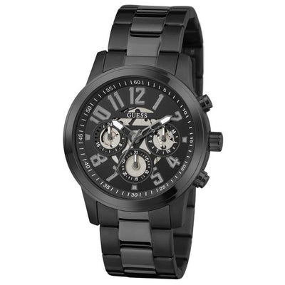 GUESS Men's Watch GW0627G3 Black Dial Multifunction Chronograph 44mm Black IP Stainless Steel Bracelet