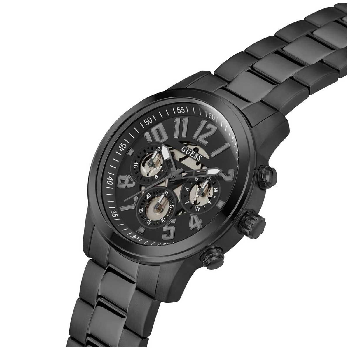GUESS Men's Watch GW0627G3 Black Dial Multifunction Chronograph 44mm Black IP Stainless Steel Bracelet