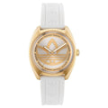 Adidas Originals Edition One Gold Tone White Strap Watch AOFH23012