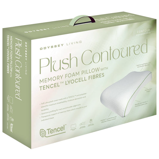 Odyssey Living Tencel Plush Memory Foam Pillow, 600x400x110mm, Soft TENCEL Cover - Auzzistore