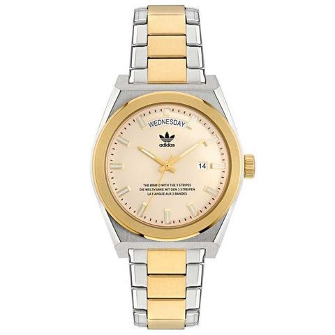 Adidas Originals Two Tone Stainless Steel Watch AOSY23542 with Day-Date Indicator - Auzzistore