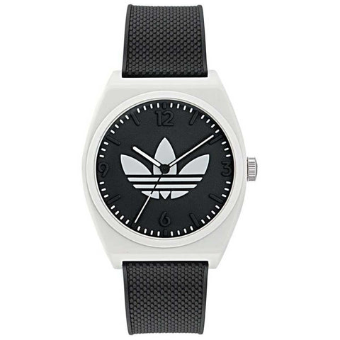 Adidas Originals Project Two Black Resin Strap Analogue Watch AOST23550 - Streetwear Attitude, White Resin Case, Black Strap - Auzzistore