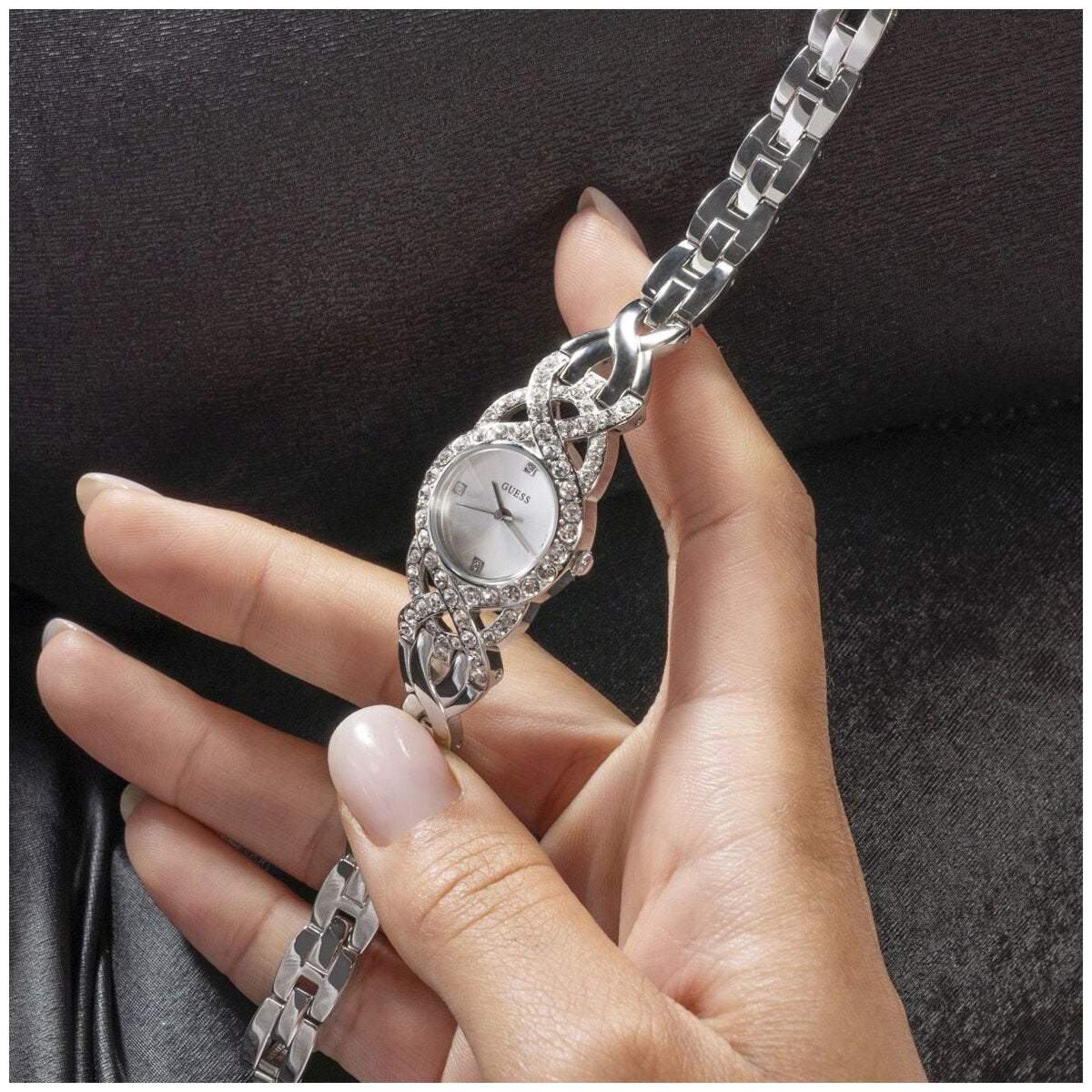 GUESS Adorn Crystal Silver Women's Watch GW0682L1