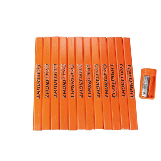 Craftright Carpenter Pencils - 12 Piece - Wooden - Easy To Use - Auzzistore