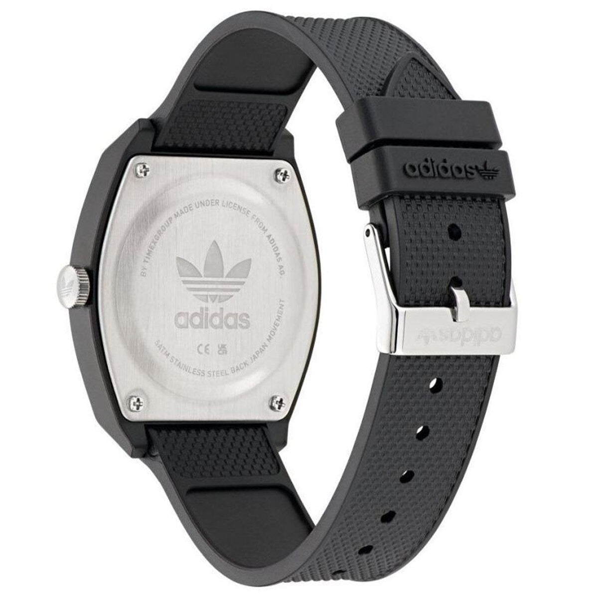 Adidas Originals Project Two Black Resin Strap Analogue Watch AOST23551