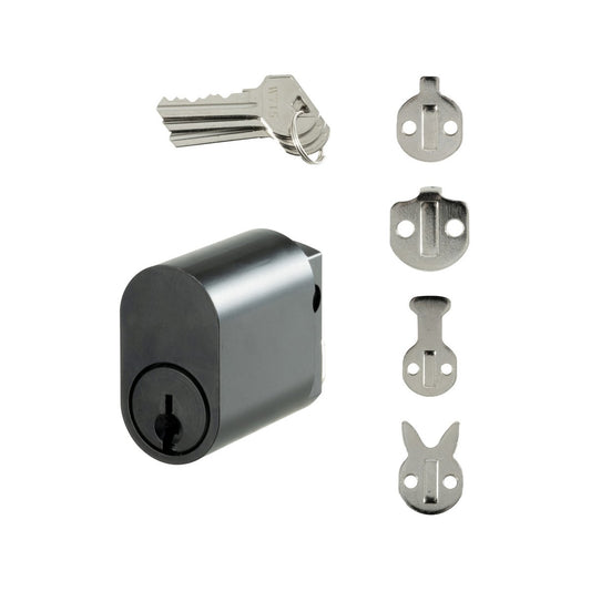 Rolltrak Commercial Security Oval Cylinder Lock - 6-Pin - Matte Black - 3 Keys - 10-Year Guarantee – view 2 - Auzzistore