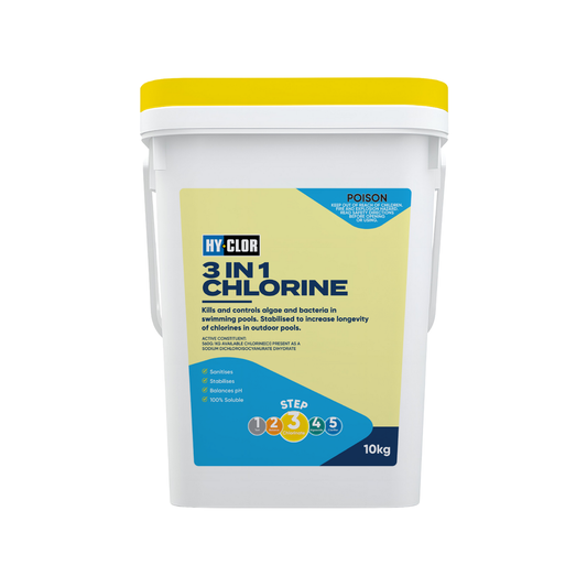 Hy Clor Granular Chlorine - 10kg - Sodium Dichloroisocyanurate - 3 in 1 - Auzzistore