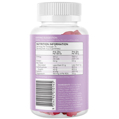 Haircarebear Magnesium 150mg Gummies 150 Count Berry Flavour