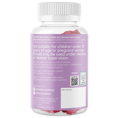 Haircarebear Magnesium 150mg Gummies 150 Count Berry Flavour
