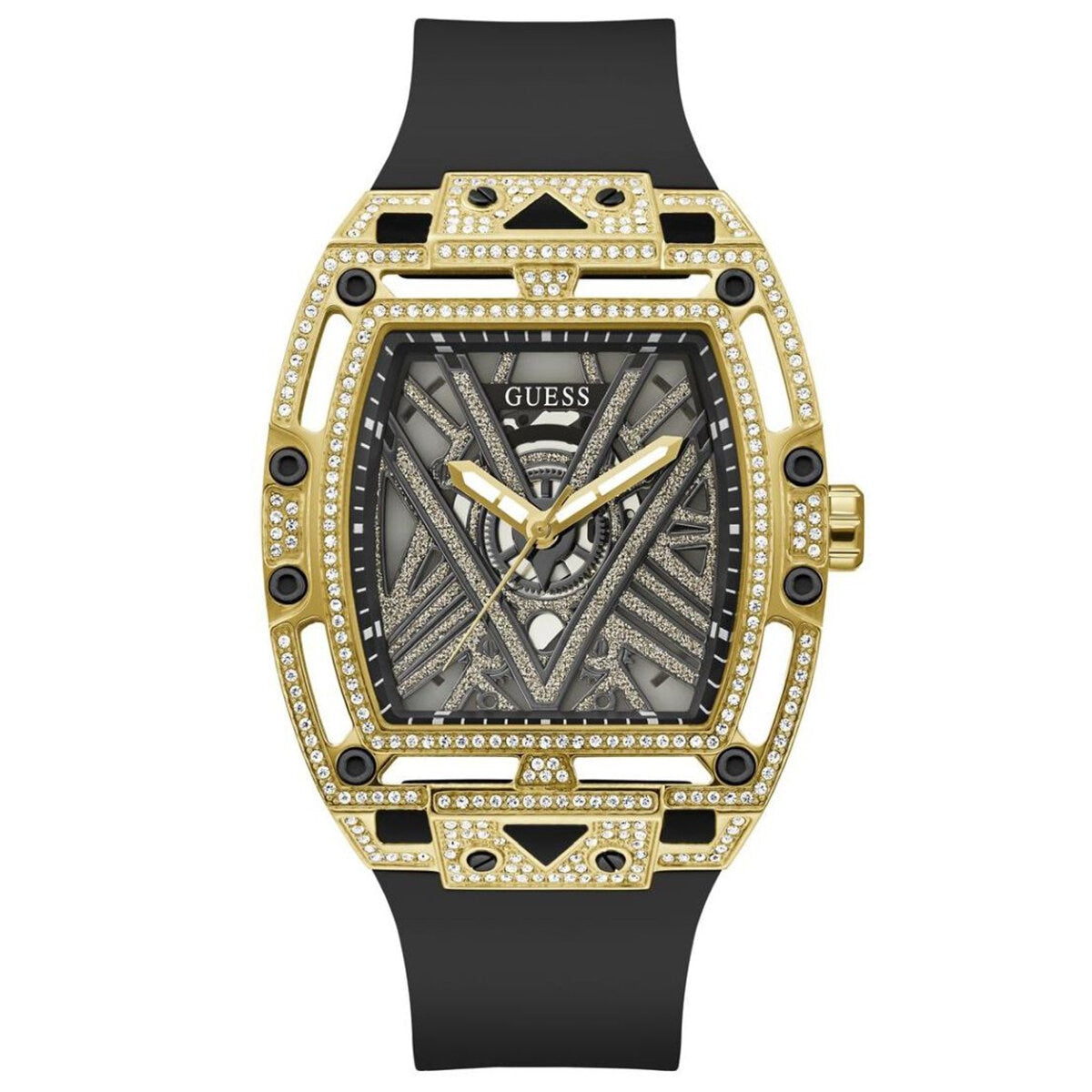 GUESS Men's Watch GW0564G1 Black Gold Tone 5 ATM Water Resistance