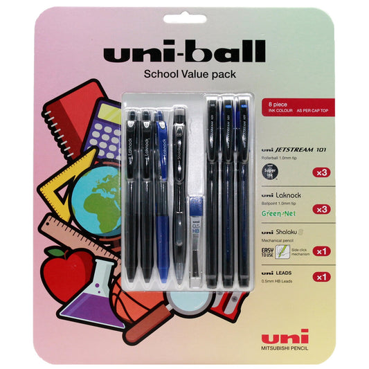Uni-ball 8 Piece Gel Pen Set | Assorted Colors | Fade-Resistant Ink | Smooth Writing Experience - Auzzistore
