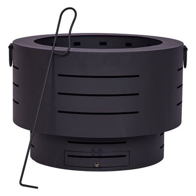 Glow Dante Low Smoke Fire Pit Powder Coated Steel Carry Bag and Poker