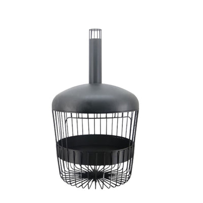 Glow Bastion Chimenea GLOW2417 Black Steel Wood Burning Stylish