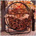 Glow Trove Log Holder 80kg Firewood Storage Black Powder Coated Steel