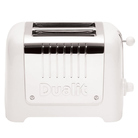 Dualit 2 Slot Lite Toaster White DU26209 with Extra Wide Slots, Bagel & Defrost Functions