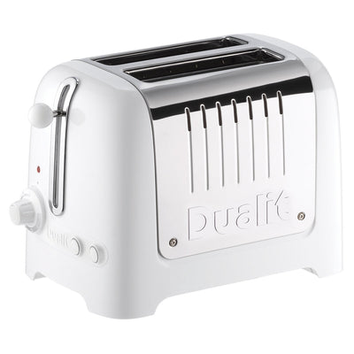 Dualit 2 Slot Lite Toaster White DU26209 with Extra Wide Slots, Bagel & Defrost Functions