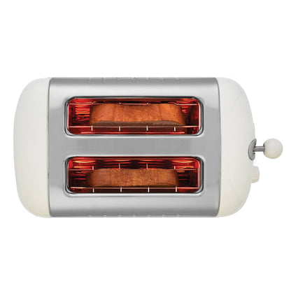 Dualit 2 Slot Lite Toaster White DU26209 with Extra Wide Slots, Bagel & Defrost Functions