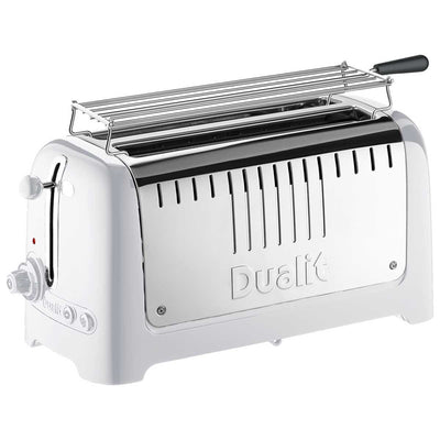 Dualit Long Slot Lite Toaster DU46031 260mm Gloss White Stainless Steel
