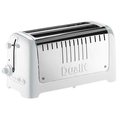 Dualit Long Slot Lite Toaster DU46031 260mm Gloss White Stainless Steel