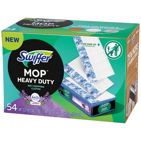 Swiffer Sweeper Heavy Duty Wet Mopping Cloths 2 x 27 Pack Lavender Scent