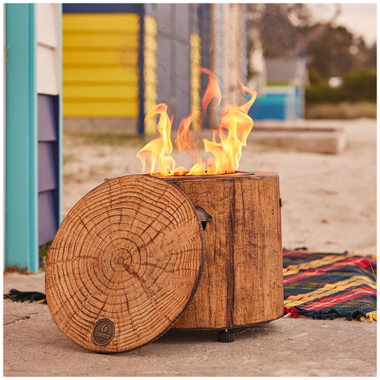 Glow Eco Fuego Wood Fire Pit - Portable Outdoor Fireplace with Cooking Grate & Spark Screen
