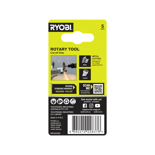 Ryobi Cutting Disc 5 Pack - 32mm - Precision Cutting for Metal & Plastic – view 2 - Auzzistore