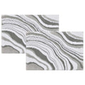 Riviera Homes Marble Print Bath Mat 2 Pack Grey 40 x 60cm - Plush, Super Soft, Machine Washable, Non Skid