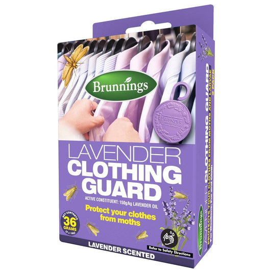 Brunnings Lavender Clothing Guard Hanging Disk 2 Pack - 85mm x 115mm - Moth Repellent