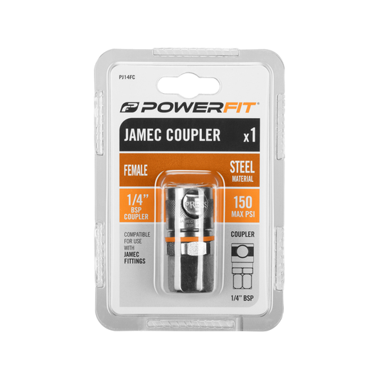 Powerfit Jamec Coupler - 1/4" - Steel - 150PSI – view 2 - Auzzistore