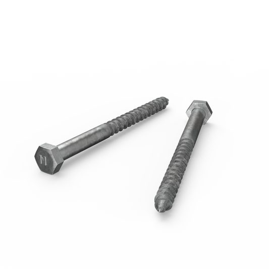Zenith M10 Coach Screws - 130mm Hot Dip Galvanised - Hex Head - 4.6 Grade Steel - Heavy-Duty - Auzzistore