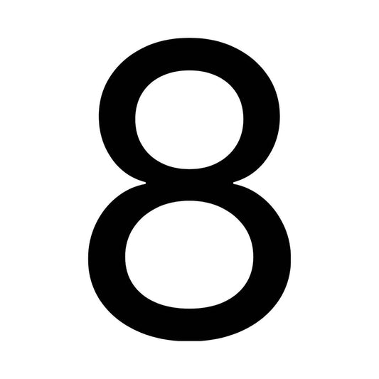 Numero Black 8 Vinyl Transfer - Self-Adhesive House Number - 43mm x 65mm - Weatherproof - Auzzistore