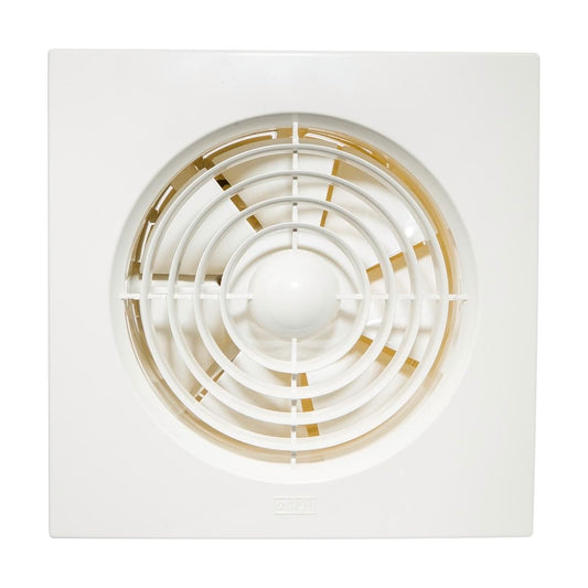 Hpm 150mm White Slimline Square Wall Exhaust Fan - Plastic - Energy Efficient - Auzzistore