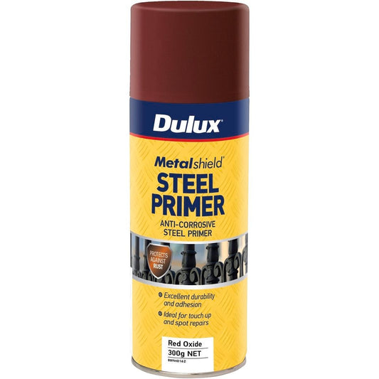 Dulux Metalshield Steel Primer Spray 300g Red Oxide Anti-Corrosive - Auzzistore