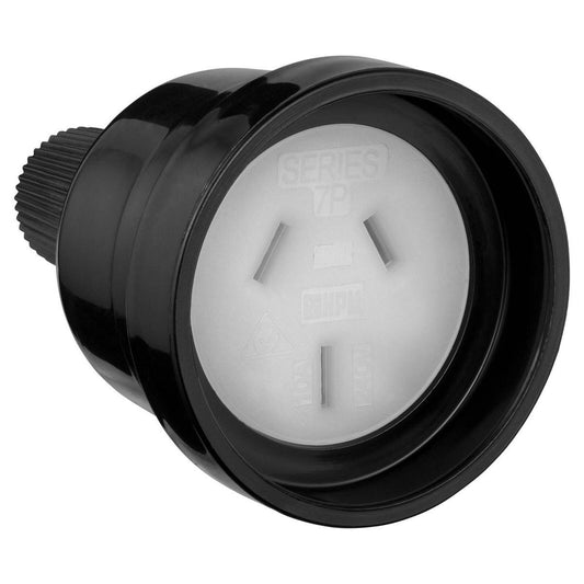 HPM 10 Amp 3 Pin Extension Cord Socket - 240V - Black - Durable & Safe - Auzzistore