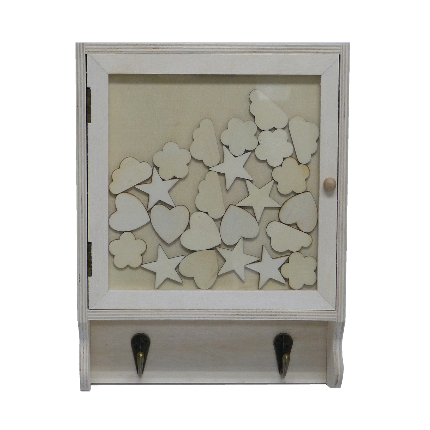 Boyle Plywood Storage Cabinet with 7 Hooks, 200x260x60mm, Versatile & Durable