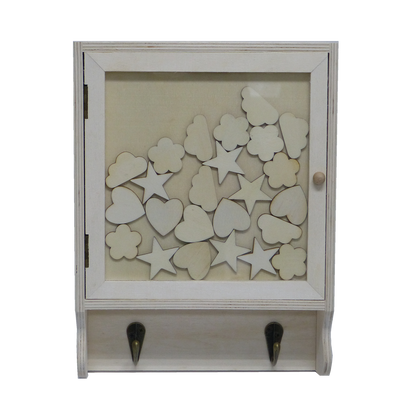 Boyle Plywood Storage Cabinet with 7 Hooks, 200x260x60mm, Versatile & Durable