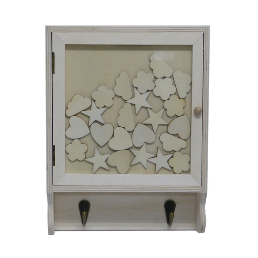 Boyle Plywood Storage Cabinet with 7 Hooks, 200x260x60mm, Versatile & Durable