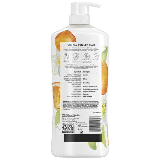 Pantene Jasmine and Citrus Shampoo 1.13L - Sulfate Free, Volumizing, Nourishing – view 2 - Auzzistore