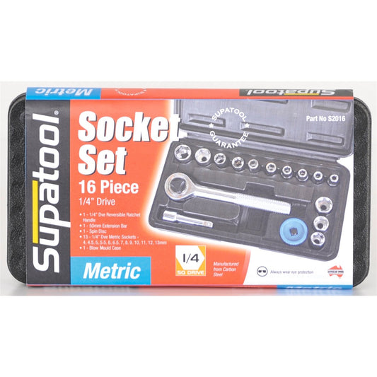 Supatool Socket Set - 16 Piece - Carbon Steel - DIY Use – view 2 - Auzzistore
