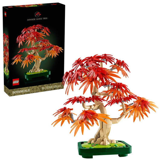 LEGO Botanicals Japanese Red Maple Bonsai Tree 10348 Building Kit for Adults | Red & Orange Leaves | Dark Green Plant Pot | 474 Pieces