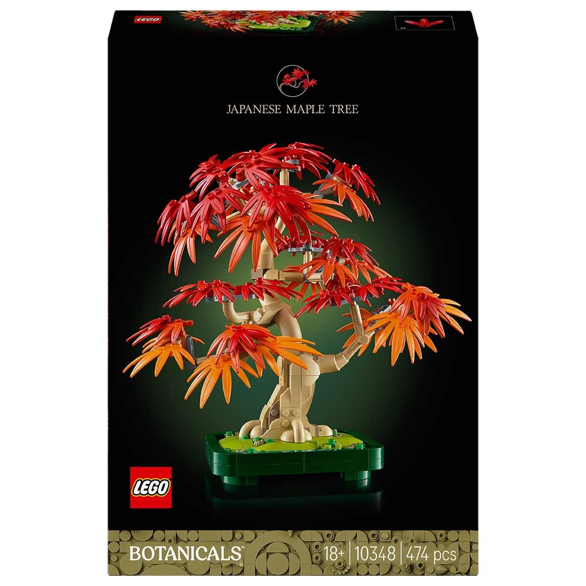LEGO Botanicals Japanese Red Maple Bonsai Tree 10348 Building Kit for Adults | Red & Orange Leaves | Dark Green Plant Pot | 474 Pieces