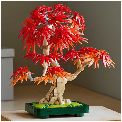 LEGO Botanicals Japanese Red Maple Bonsai Tree 10348 Building Kit for Adults | Red & Orange Leaves | Dark Green Plant Pot | 474 Pieces